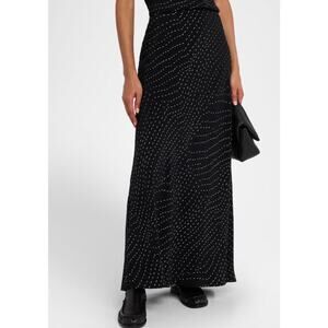 RAG & BONE NWT Black Wren Printed A-Line Maxi Skirt Size Large
